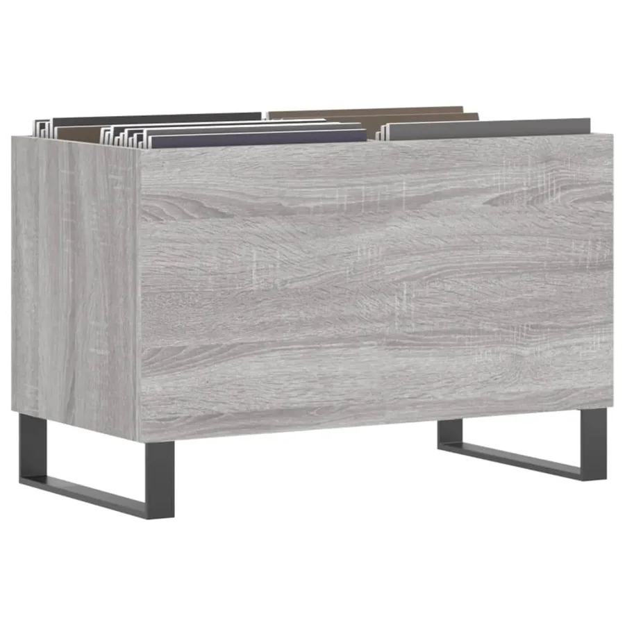 Armoire à disques sonoma gris 74,5x38x48 cm bois d'ingénierie - 3
