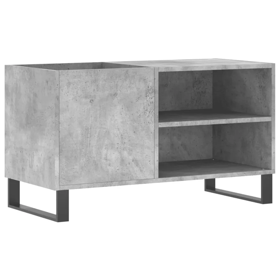 Armoire à disques gris béton 85x38x48 cm bois d'ingénierie - 2