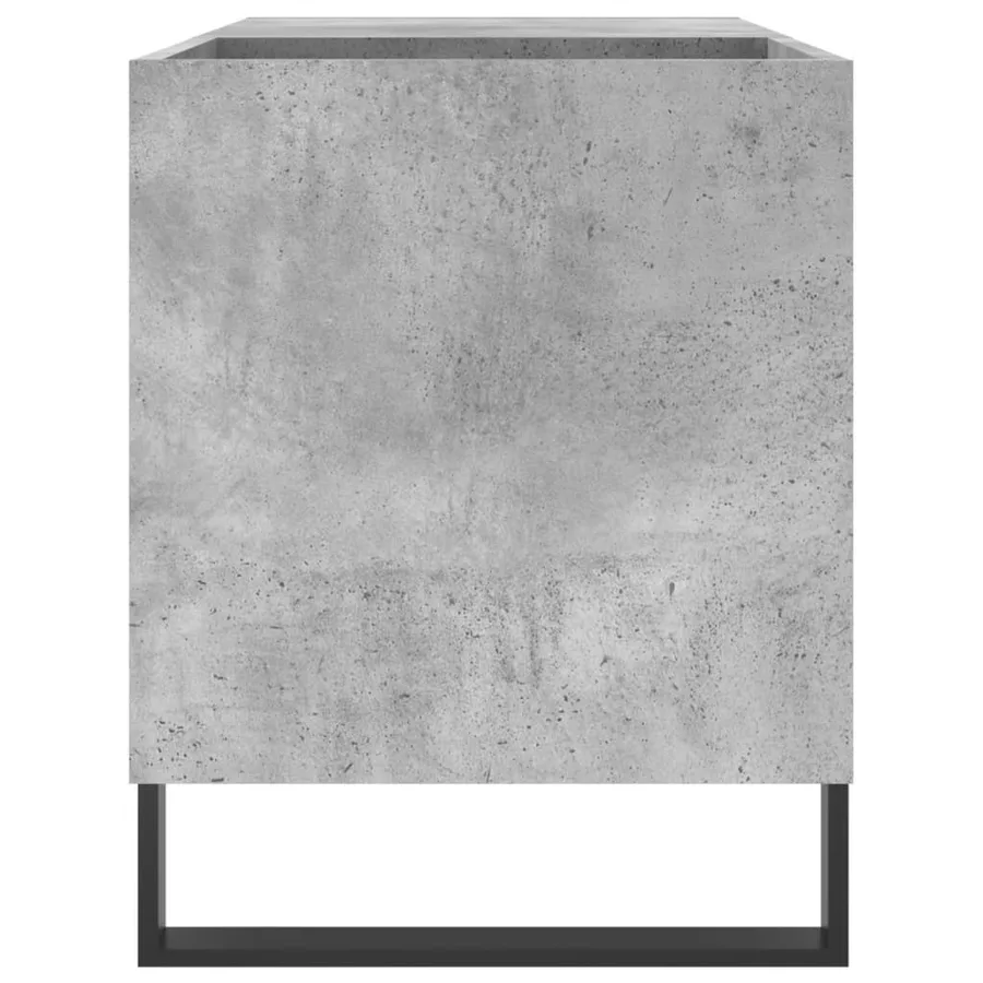 Armoire à disques gris béton 85x38x48 cm bois d'ingénierie - 5