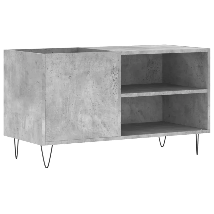 Armoire à disques gris béton 85x38x48 cm bois d'ingénierie - 2