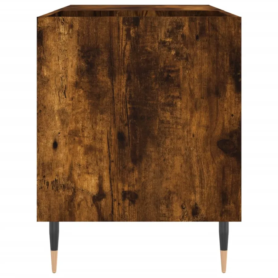 Armoire à disques chêne fumé 85x38x48 cm bois d'ingénierie - 5