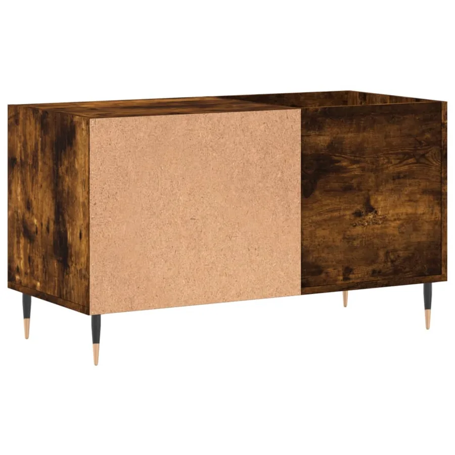 Armoire à disques chêne fumé 85x38x48 cm bois d'ingénierie - 6