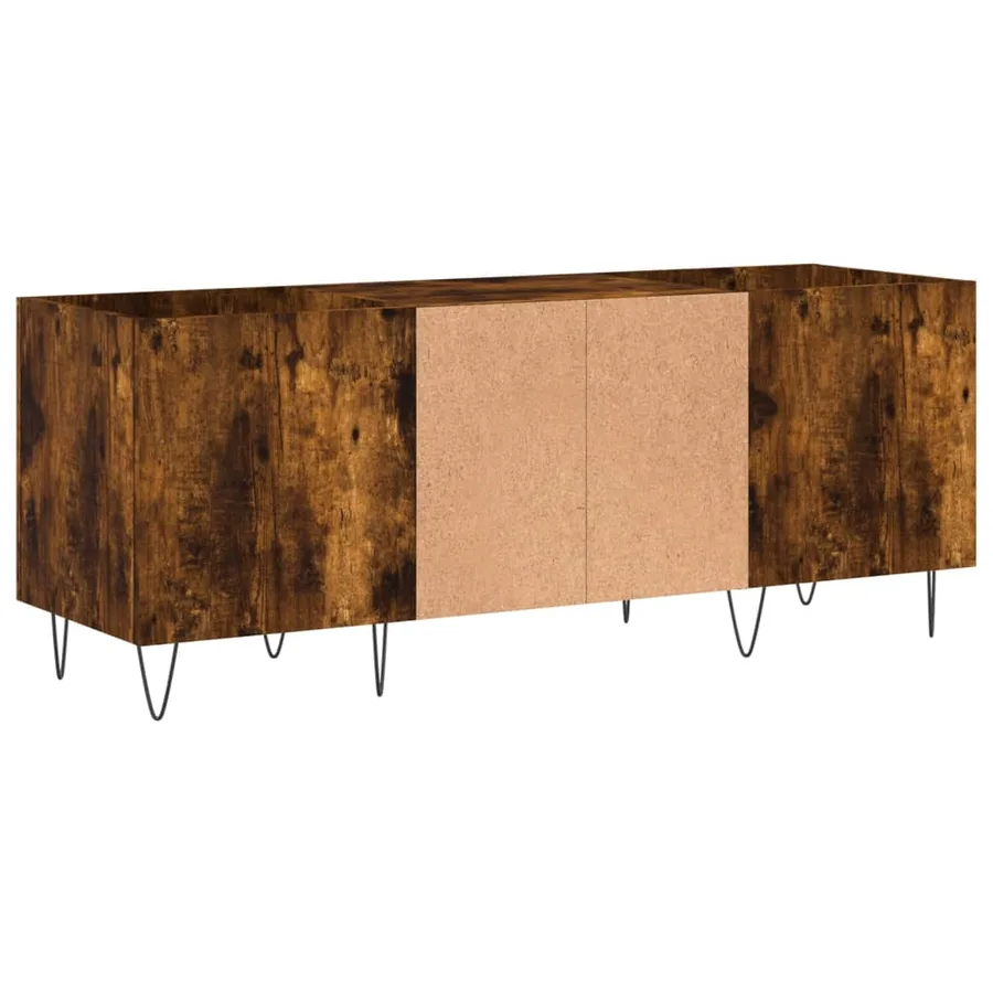 Armoire à disques chêne fumé 121x38x48 cm bois d'ingénierie - 6