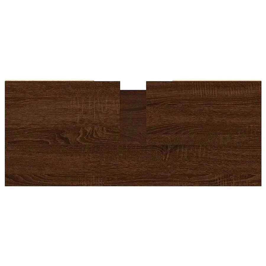 Armoire salle de bain chêne marron 80x33x60cm bois d'ingénierie - 9