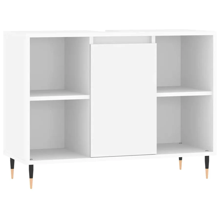 Armoire de salle de bain blanc 80x33x60 cm bois d'ingénierie - 2