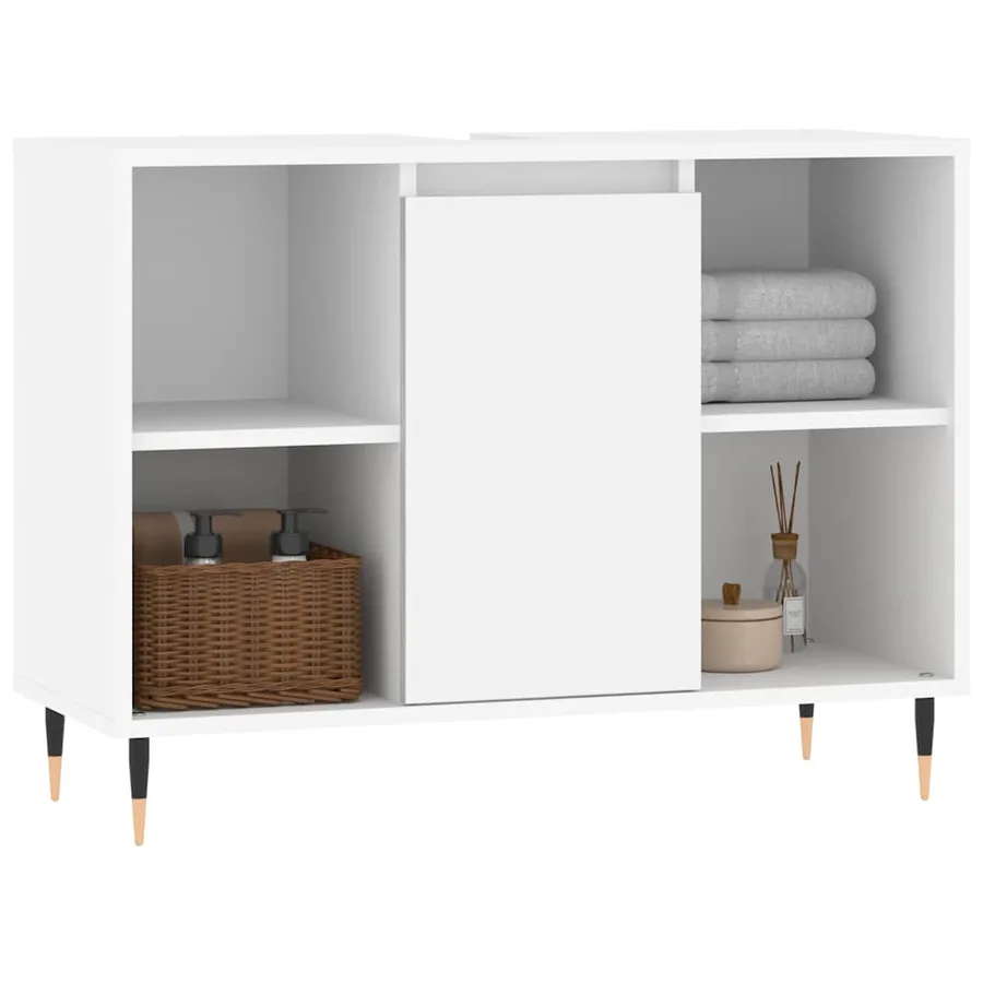 Armoire de salle de bain blanc 80x33x60 cm bois d'ingénierie - 3