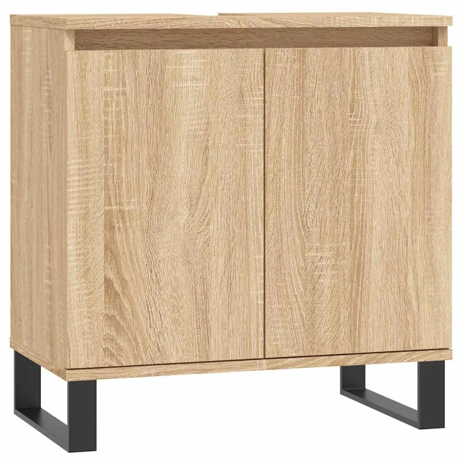 Armoire de bain chêne sonoma 58x33x60 cm bois d'ingénierie - 2