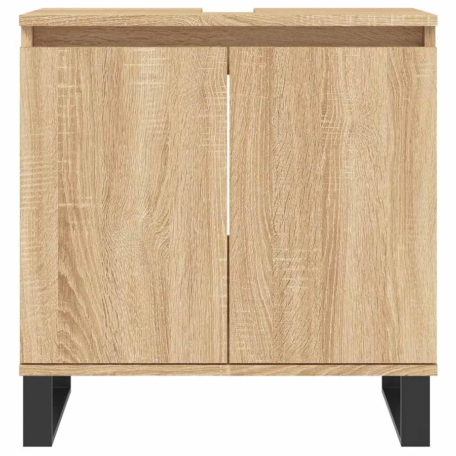Armoire de bain chêne sonoma 58x33x60 cm bois d'ingénierie - 4