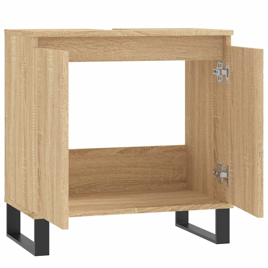 Armoire de bain chêne sonoma 58x33x60 cm bois d'ingénierie - 5