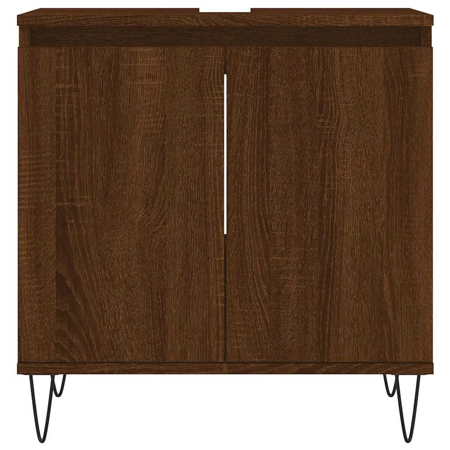 Armoire de bain chêne marron 58x33x60 cm bois d'ingénierie - 4