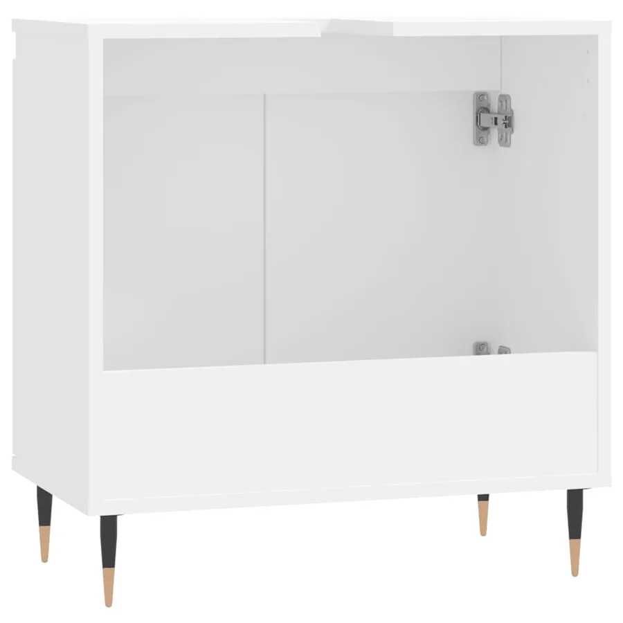 Armoire de salle de bain blanc 58x33x60 cm bois d'ingénierie - 7