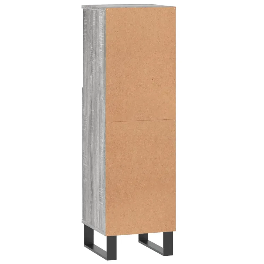 Armoire salle de bain sonoma gris 30x30x100 cm - 8