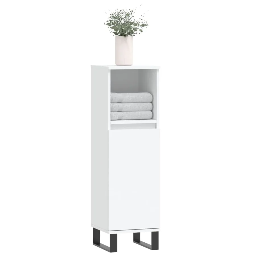 Armoire de salle de bain blanc 30x30x100 cm bois d'ingénierie - 3