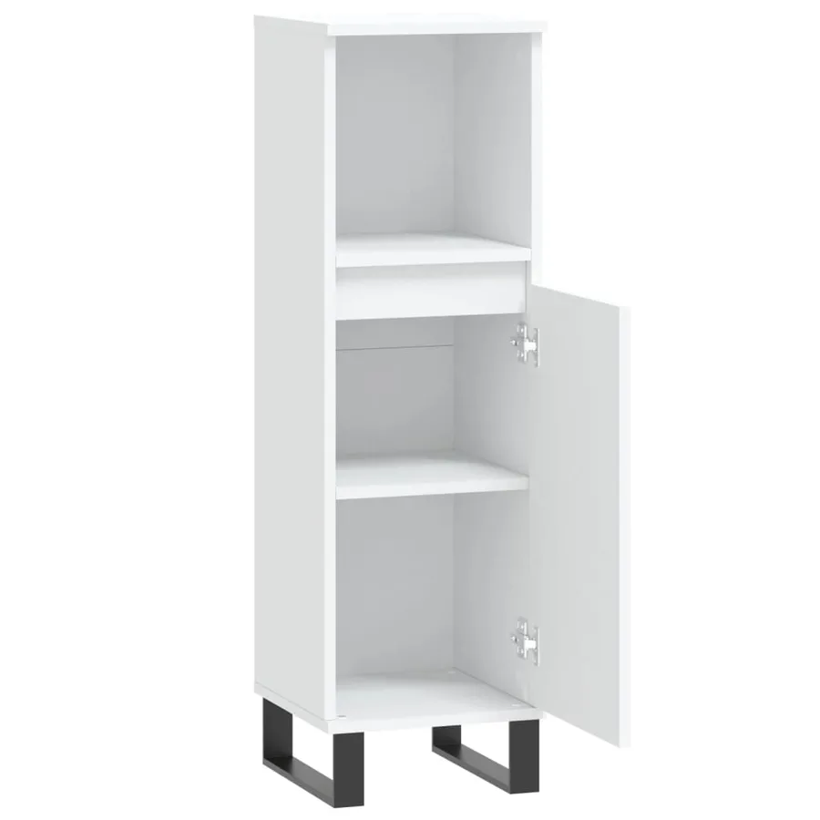 Armoire de salle de bain blanc 30x30x100 cm bois d'ingénierie - 5