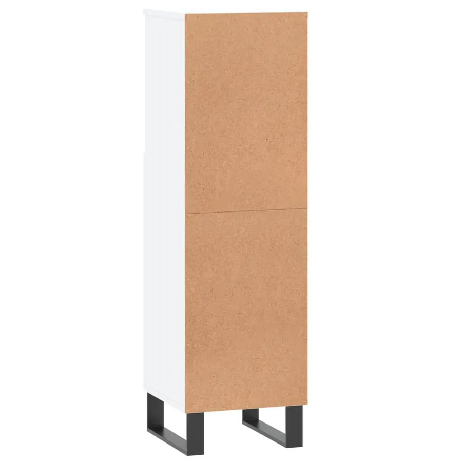 Armoire de salle de bain blanc 30x30x100 cm bois d'ingénierie - 8