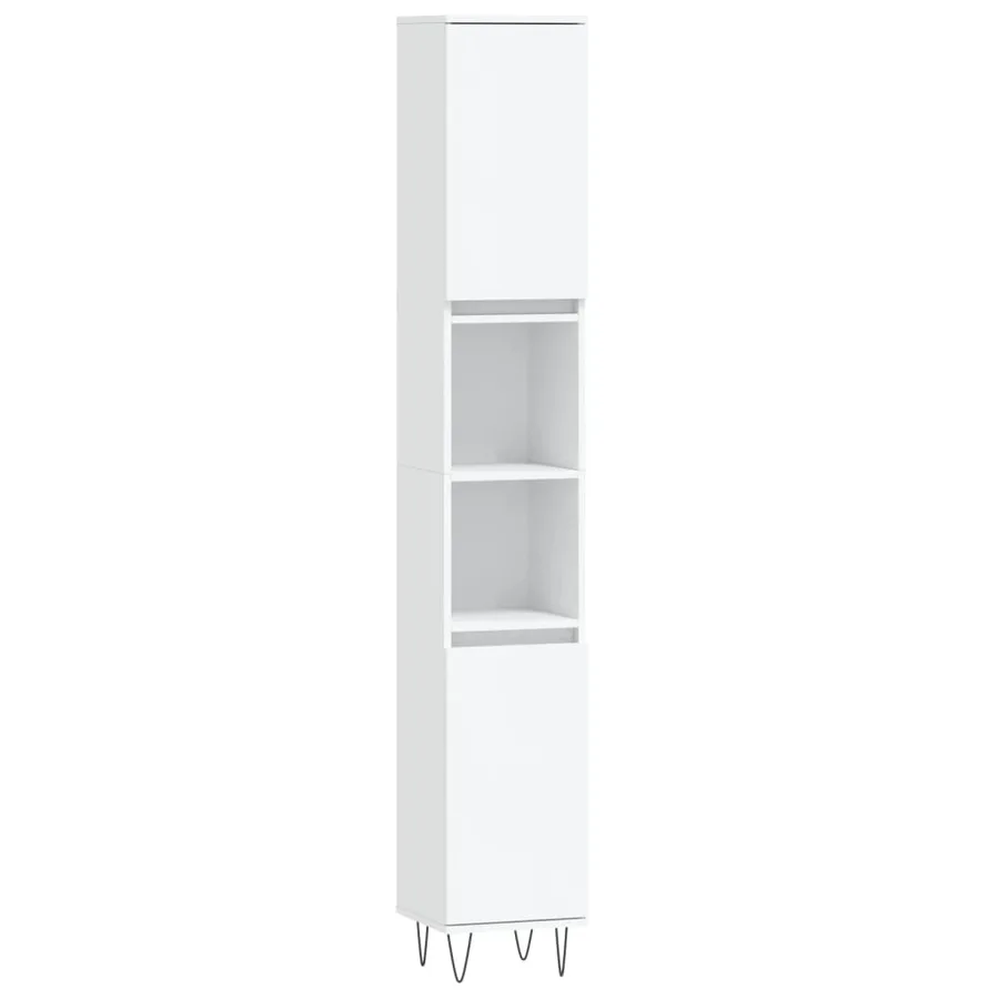 Armoire de salle de bain blanc 30x30x190 cm bois d'ingénierie - 2