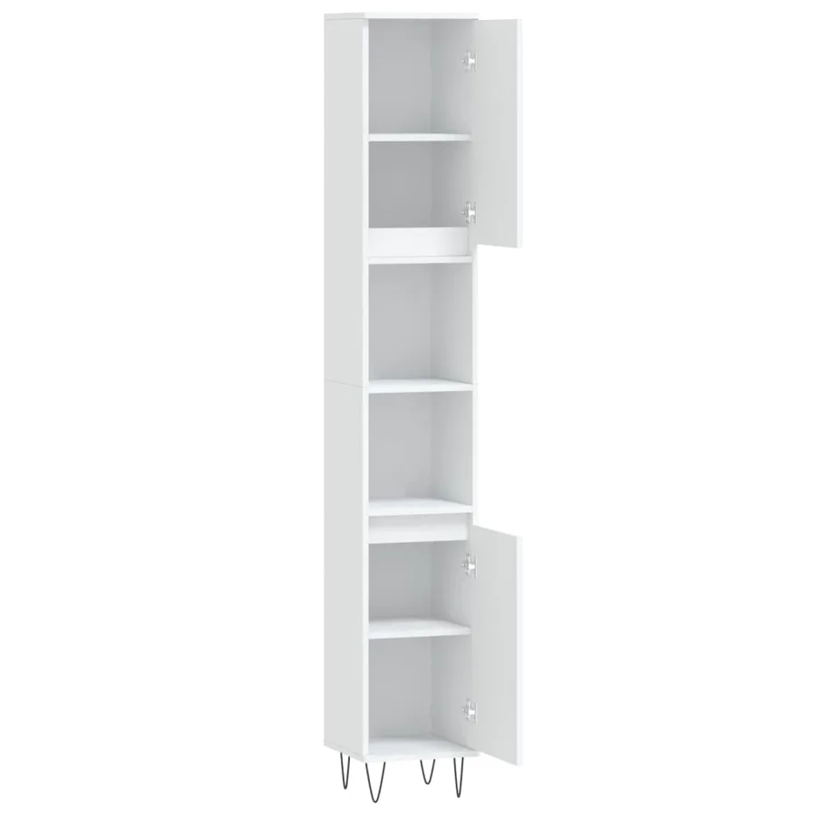 Armoire de salle de bain blanc 30x30x190 cm bois d'ingénierie - 6