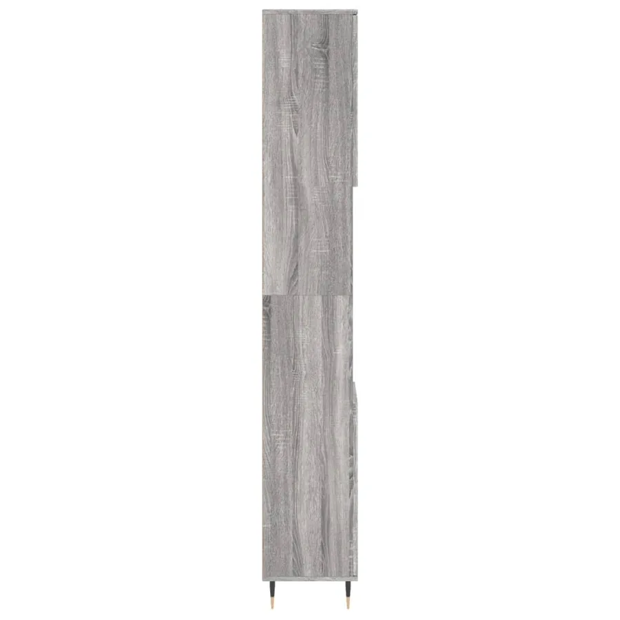 Armoire de bain sonoma gris 30x30x190 cm bois d'ingénierie - 7