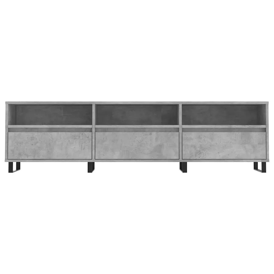 Meuble TV gris béton 150x30x44,5 cm bois d'ingénierie - 5