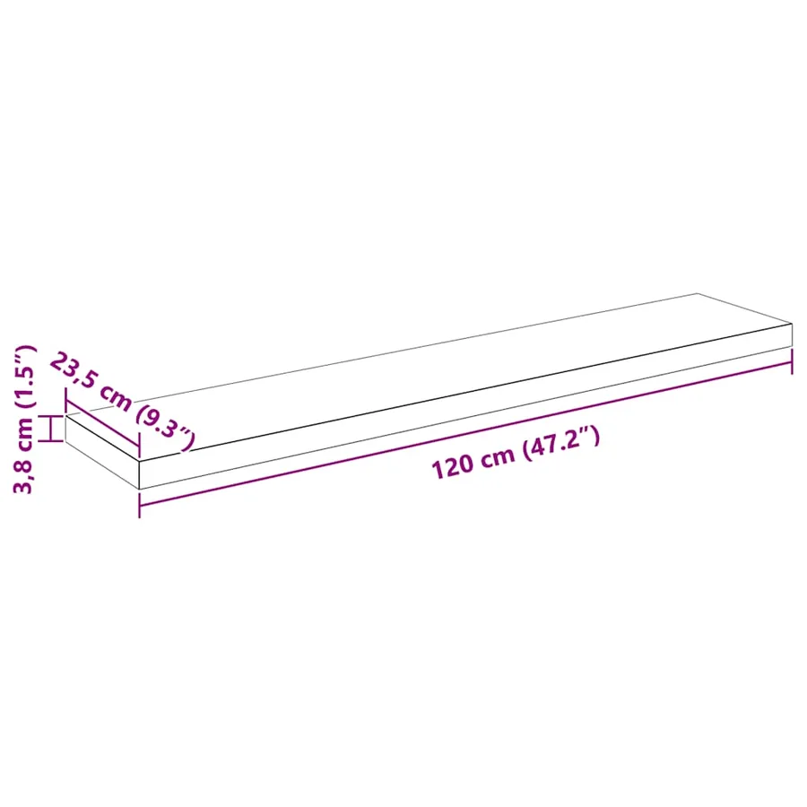 Étagère murale flottante Blanc brillant 120x23,5x3,8 cm MDF - 14