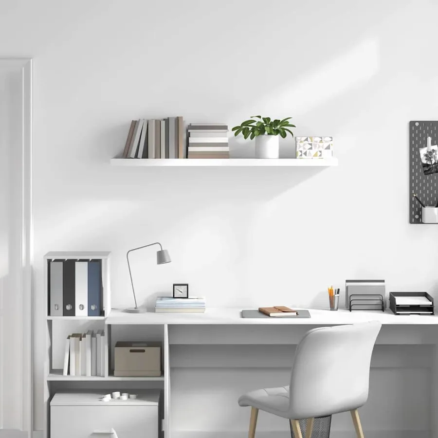 Étagère murale flottante Blanc brillant 120x23,5x3,8 cm MDF - 3