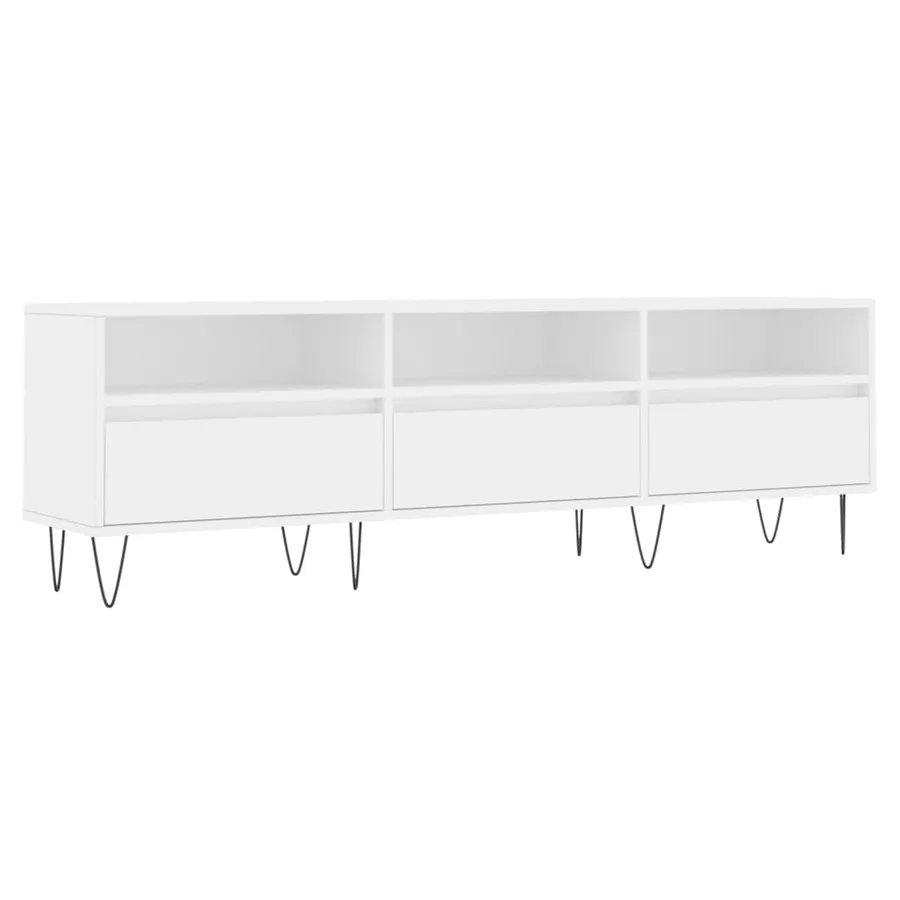 Meuble TV blanc 150x30x44,5 cm bois d'ingénierie - 2