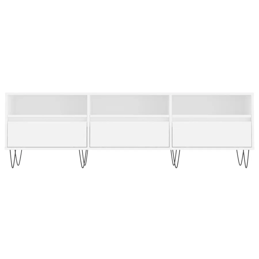 Meuble TV blanc 150x30x44,5 cm bois d'ingénierie - 5
