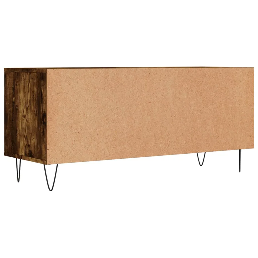Meuble TV chêne fumé 100x34,5x44,5 cm bois d'ingénierie - 8