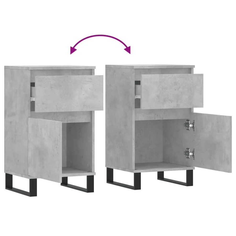 Buffet gris béton 40x35x70 cm bois d'ingénierie - 10
