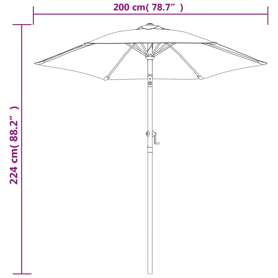 Parasol Vert 200x224 cm Aluminium - 8