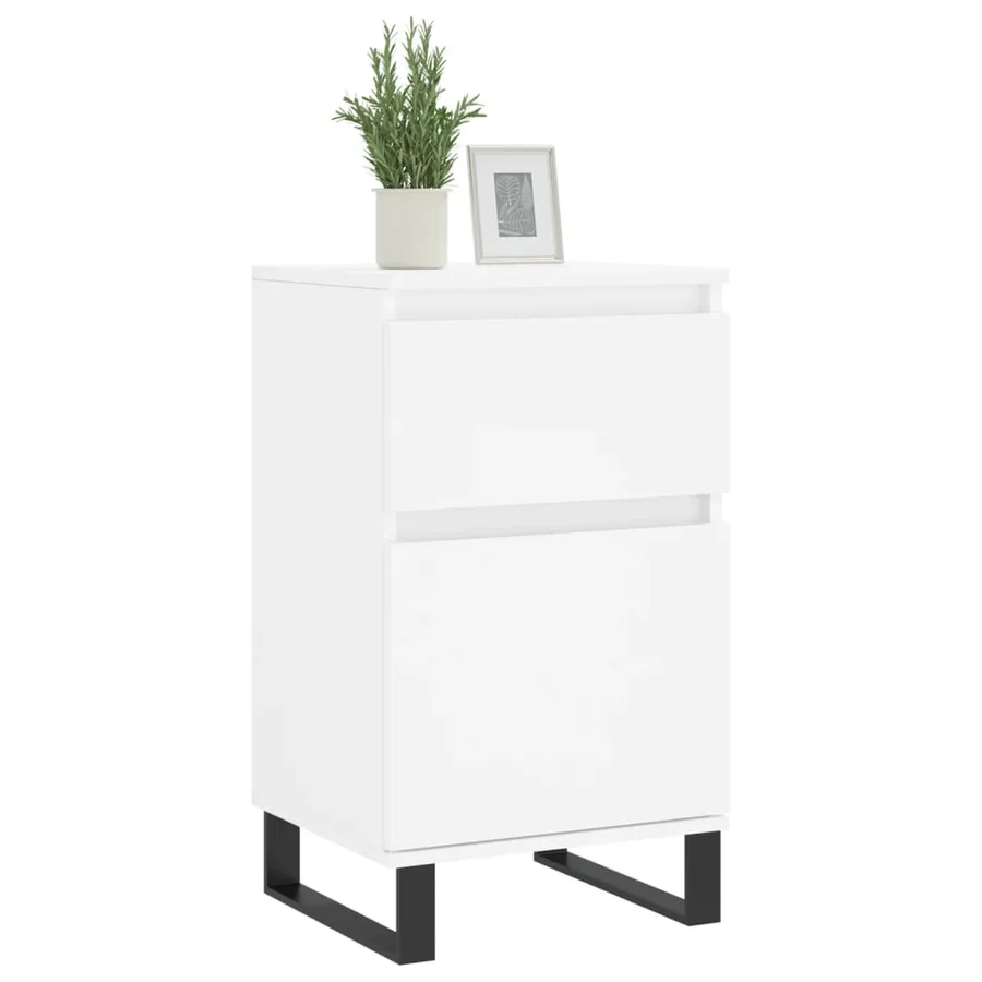 Buffet blanc 40x35x70 cm bois d’ingénierie - 3