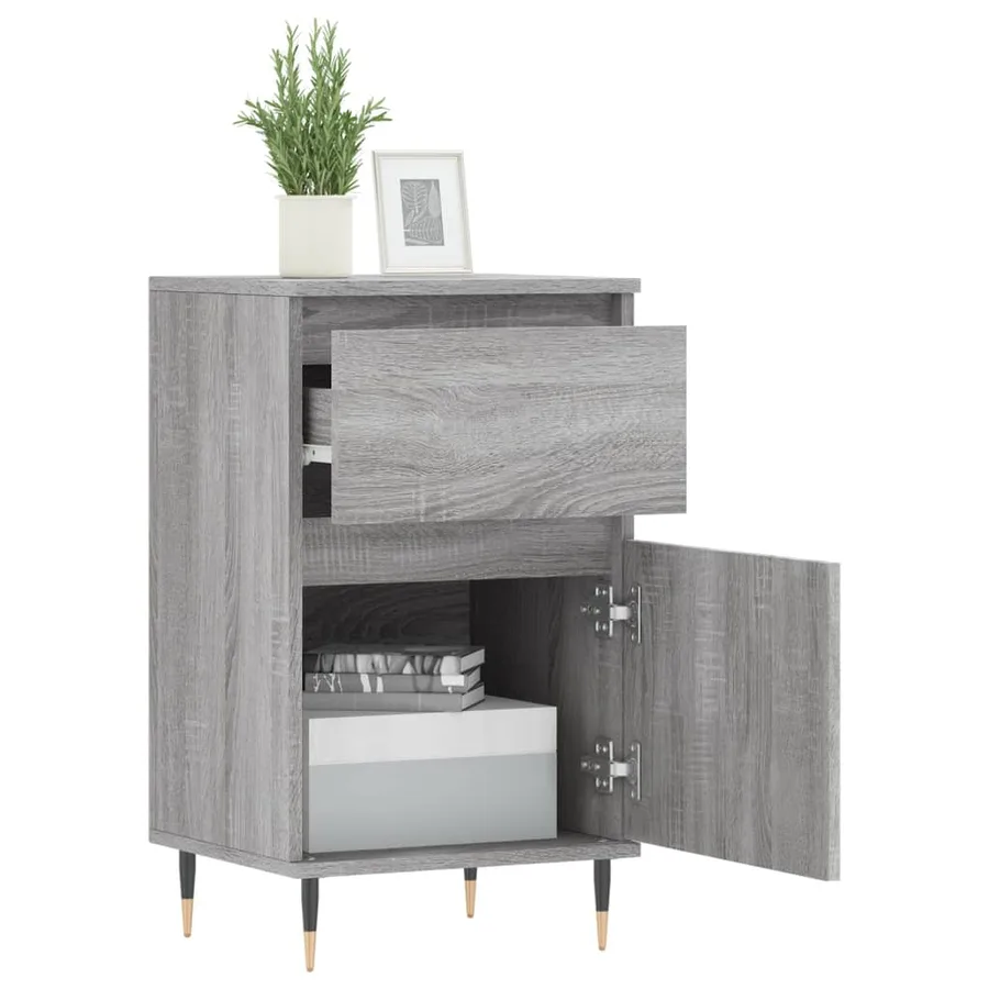 Buffets 2 pcs sonoma gris 40x35x70 cm bois d'ingénierie - 4