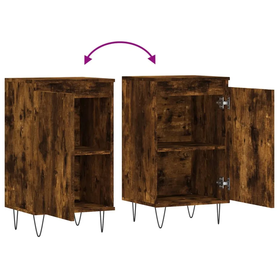 Buffets 2 pcs chêne fumé 40x35x70 cm bois d'ingénierie - 10