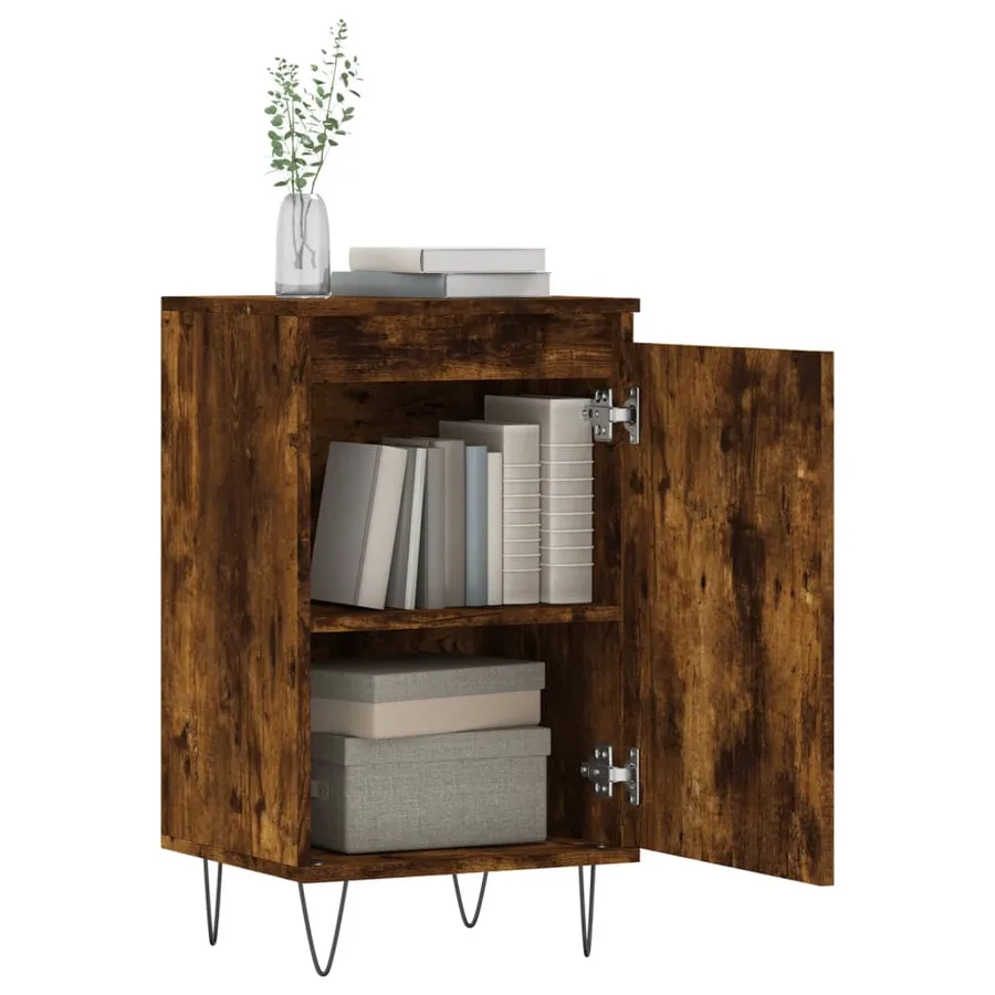 Buffets 2 pcs chêne fumé 40x35x70 cm bois d'ingénierie - 4