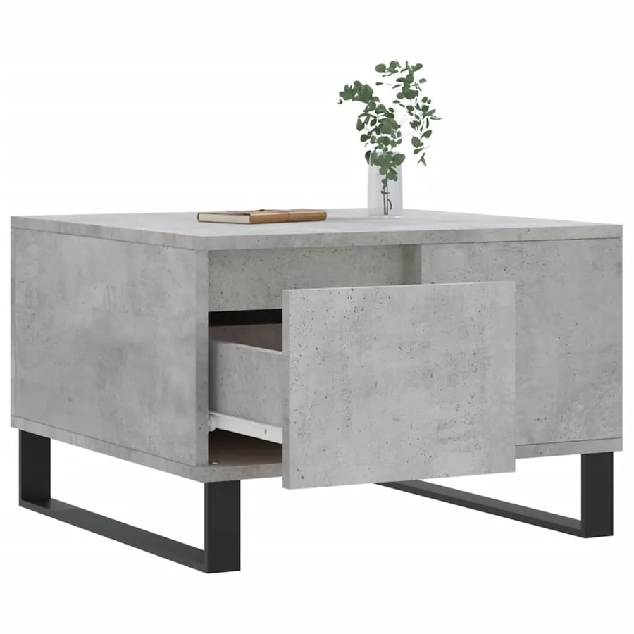 Table basse gris béton 55x55x36,5 cm bois d'ingénierie - 4
