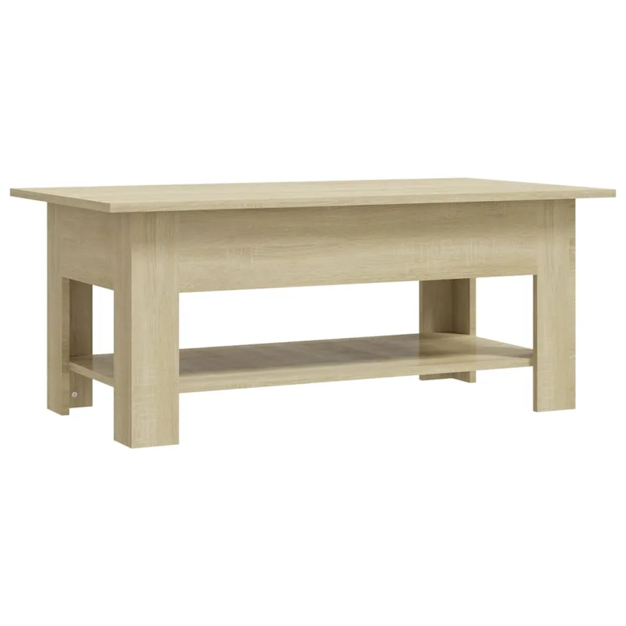 Table basse chêne sonoma 102x55x42 cm bois d'ingénierie - 2