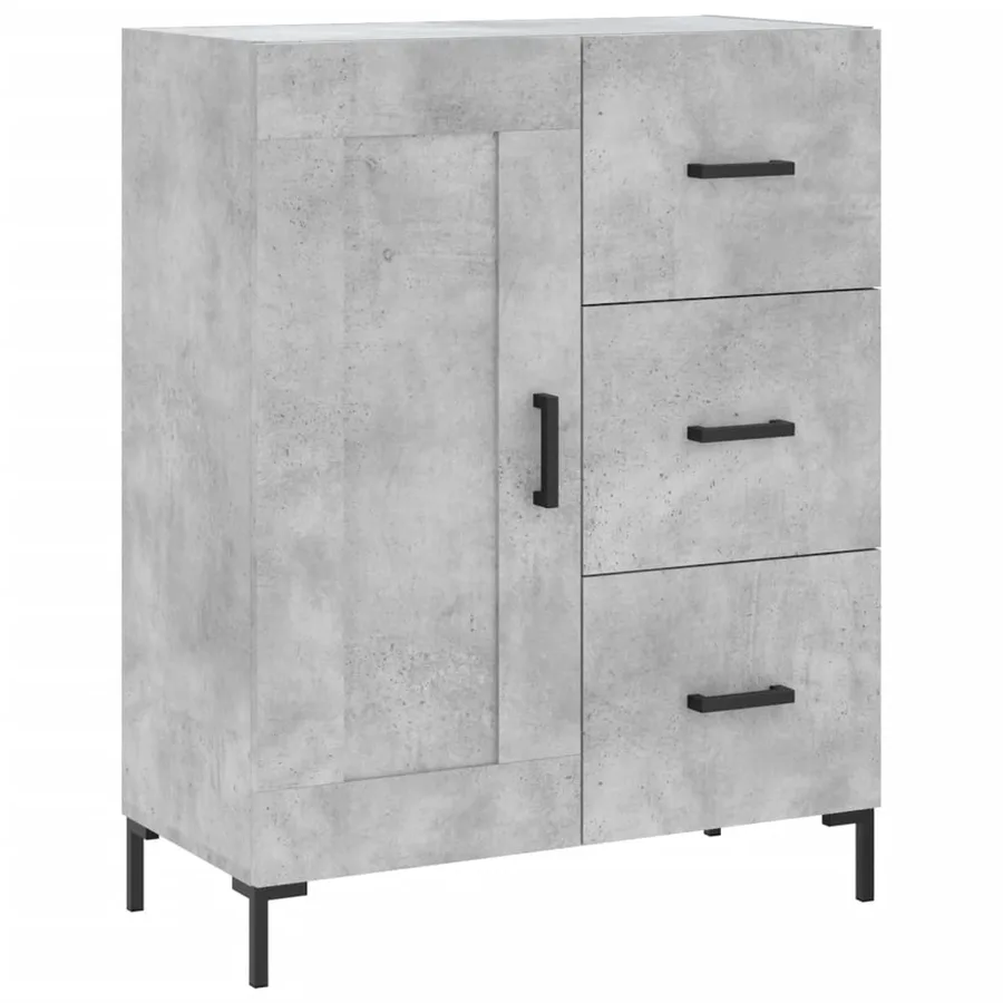 Buffet gris béton 69,5x34x90 cm bois d'ingénierie - 2