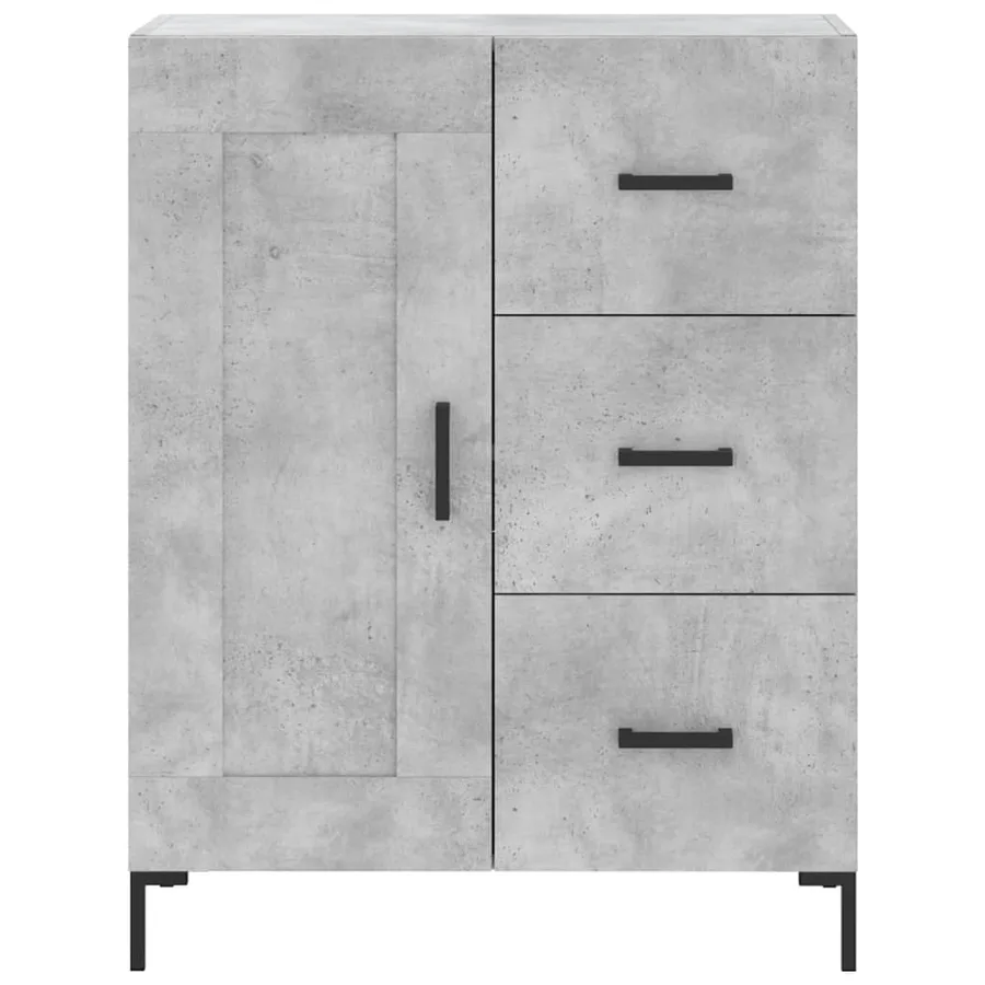 Buffet gris béton 69,5x34x90 cm bois d'ingénierie - 5
