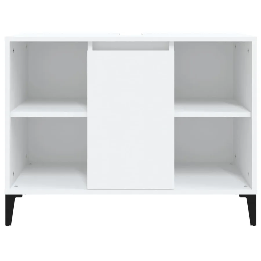 Meuble d'évier blanc 80x33x60 cm bois d'ingénierie - 6