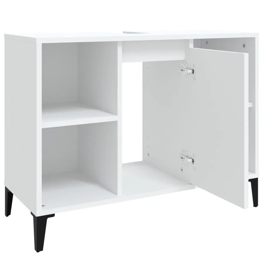 Meuble d'évier blanc 80x33x60 cm bois d'ingénierie - 7