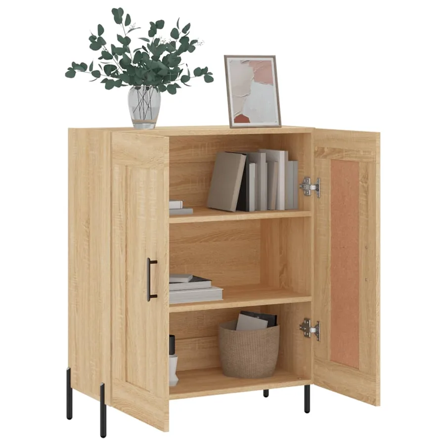 Buffet chêne sonoma 69,5x34x90 cm bois d'ingénierie - 4