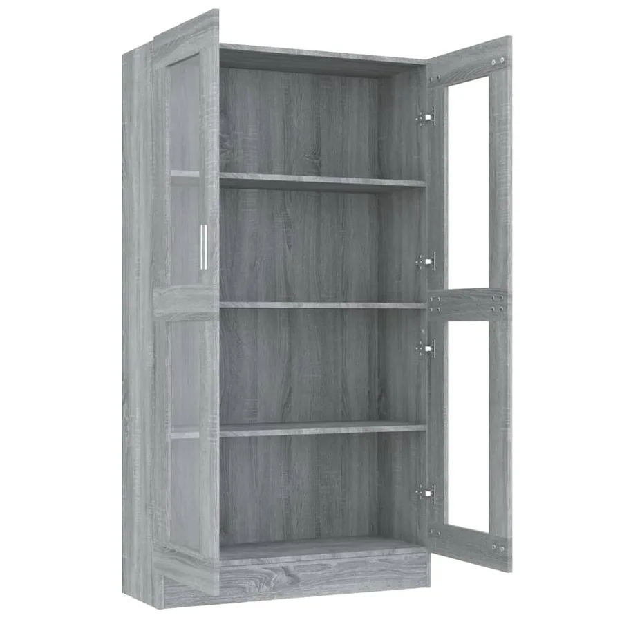 Armoire à vitrine Sonoma gris 82,5x30,5x150cm Bois d'ingénierie - 5