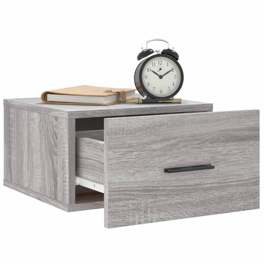 Table de chevet murale sonoma gris 35x35x20 cm - 4