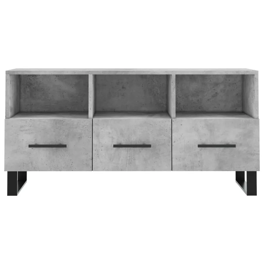 Meuble TV gris béton 102x36x50 cm bois d'ingénierie - 5