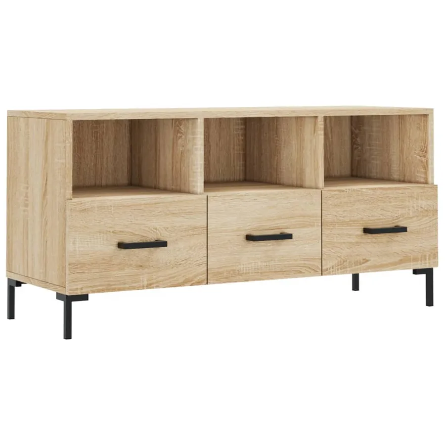 Meuble TV chêne sonoma 102x36x50 cm bois d'ingénierie - 2