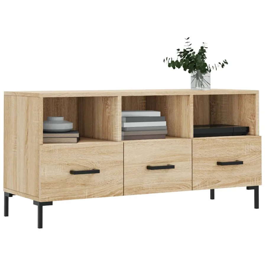 Meuble TV chêne sonoma 102x36x50 cm bois d'ingénierie - 3