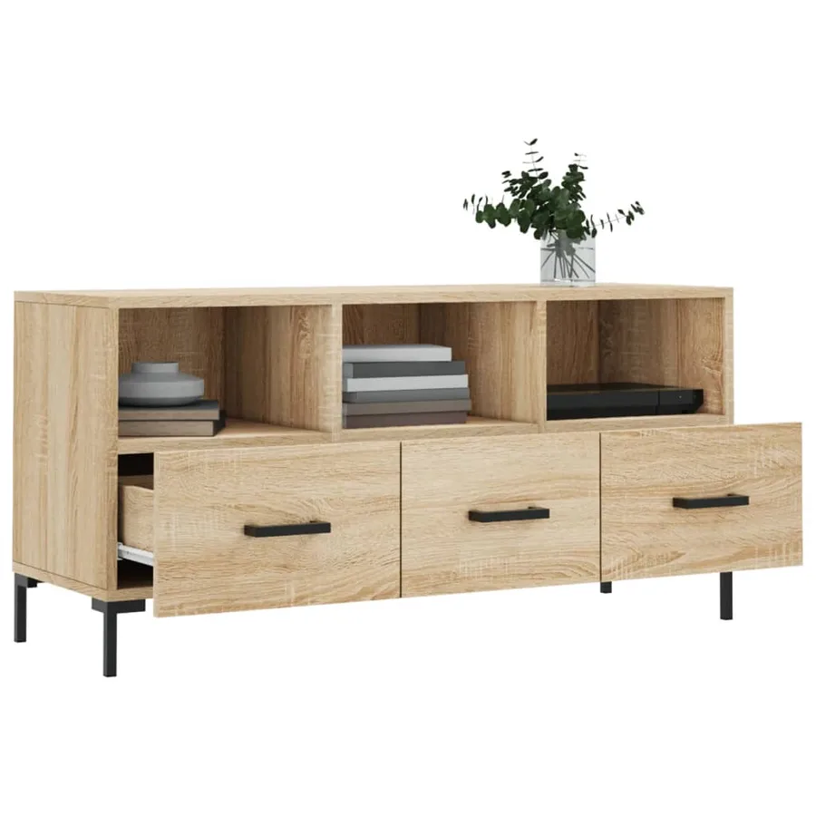 Meuble TV chêne sonoma 102x36x50 cm bois d'ingénierie - 4