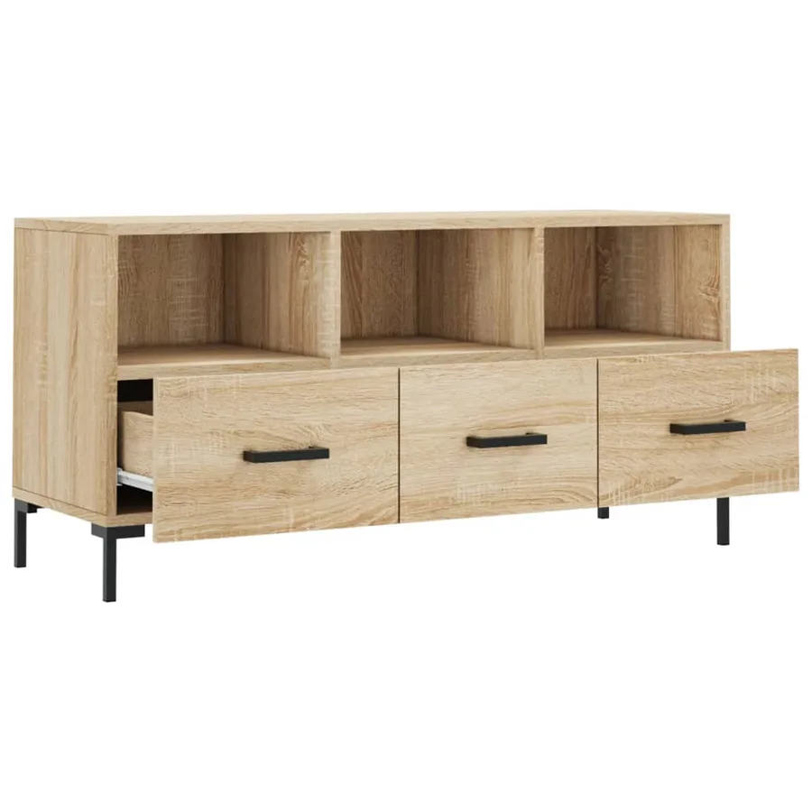 Meuble TV chêne sonoma 102x36x50 cm bois d'ingénierie - 6