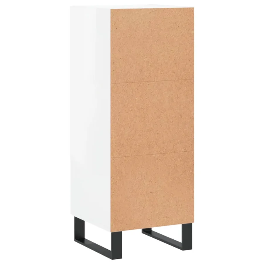 Buffet Blanc brillant 34,5x34x90 cm Bois d'ingénierie - 8