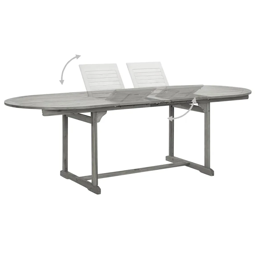 Ensemble à manger de jardin 9 pcs bois d'acacia solide - 5